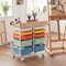 10 Drawer Rolling Storage Cart With Wheels Organizer MDF Top Metal Frame For Office Craft Supplies